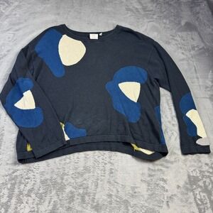 ELK Poppy Sweater Womens Size Large US 14 Merino Wool Designer Caspule Abstract